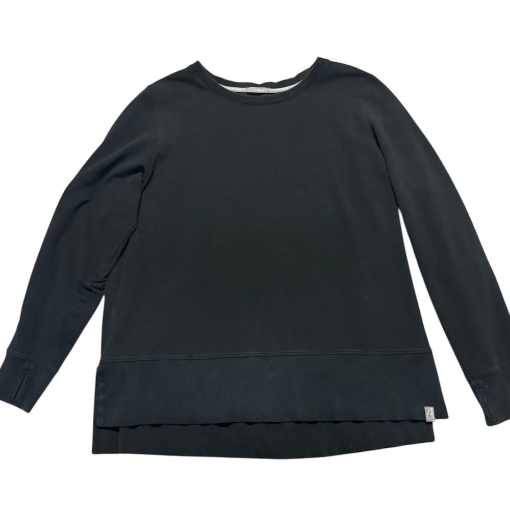 Women’s L.L Bean Cozy Sweatshirt, Split Hem, XL in Black